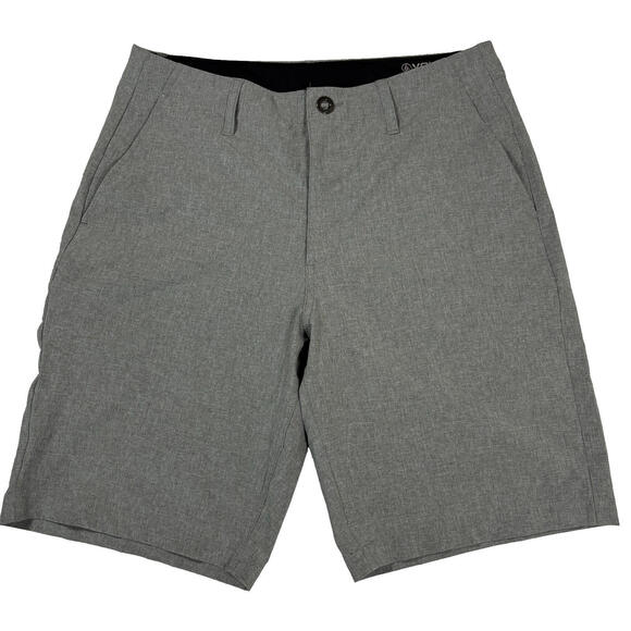 Volcom Shorts Mens 32 Gray Surf & Turf Hybrid 4 Way Stretch Casual Boardwalk - Picture 1 of 14